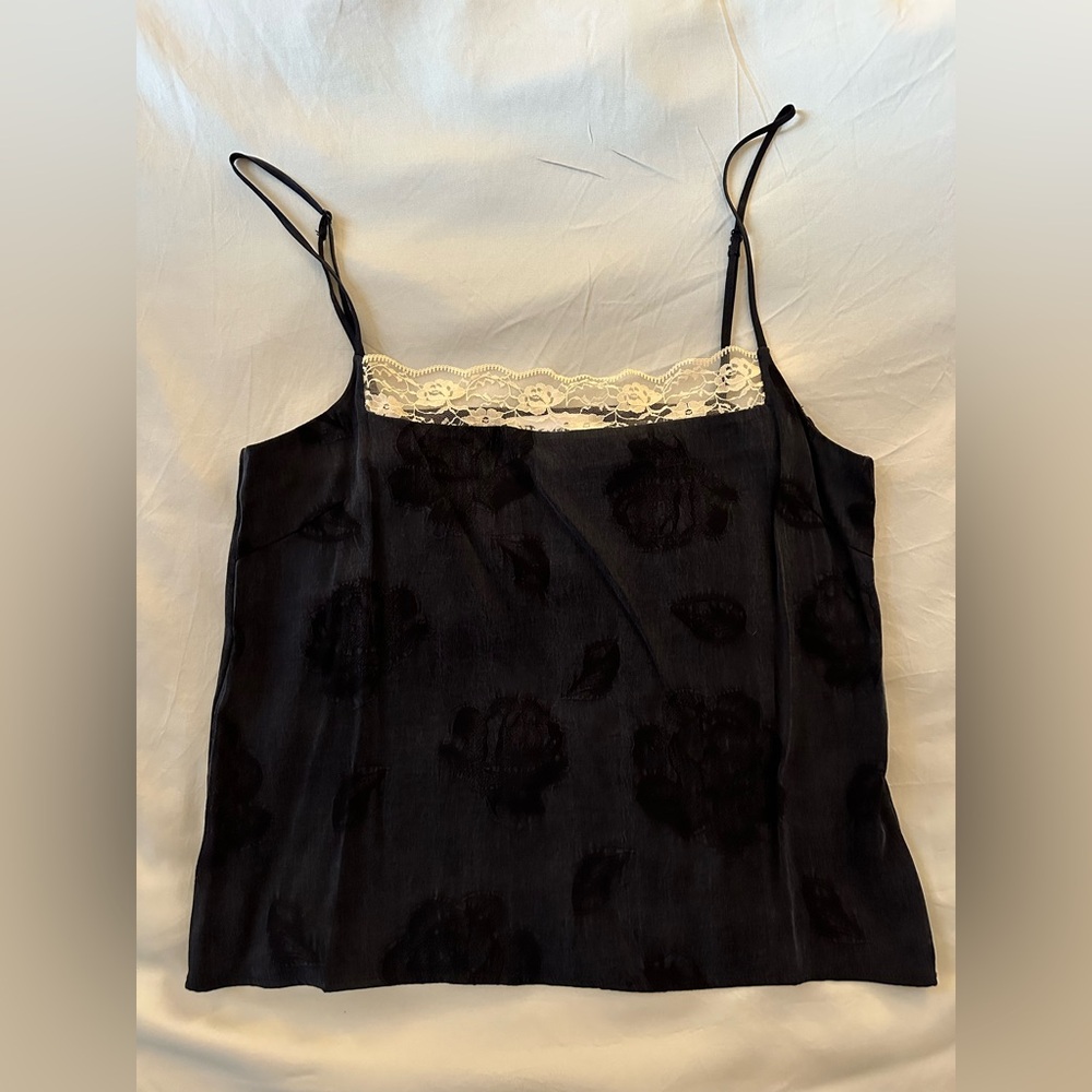 Rouje Midnight Camisole with Floral Detail
